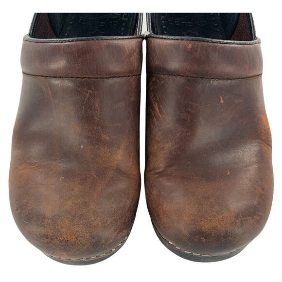 Dansko Brown Leather Womens Clogs Mules Staples Professional Shoes 38 (US 7.5-8) - Picture 9 of 11